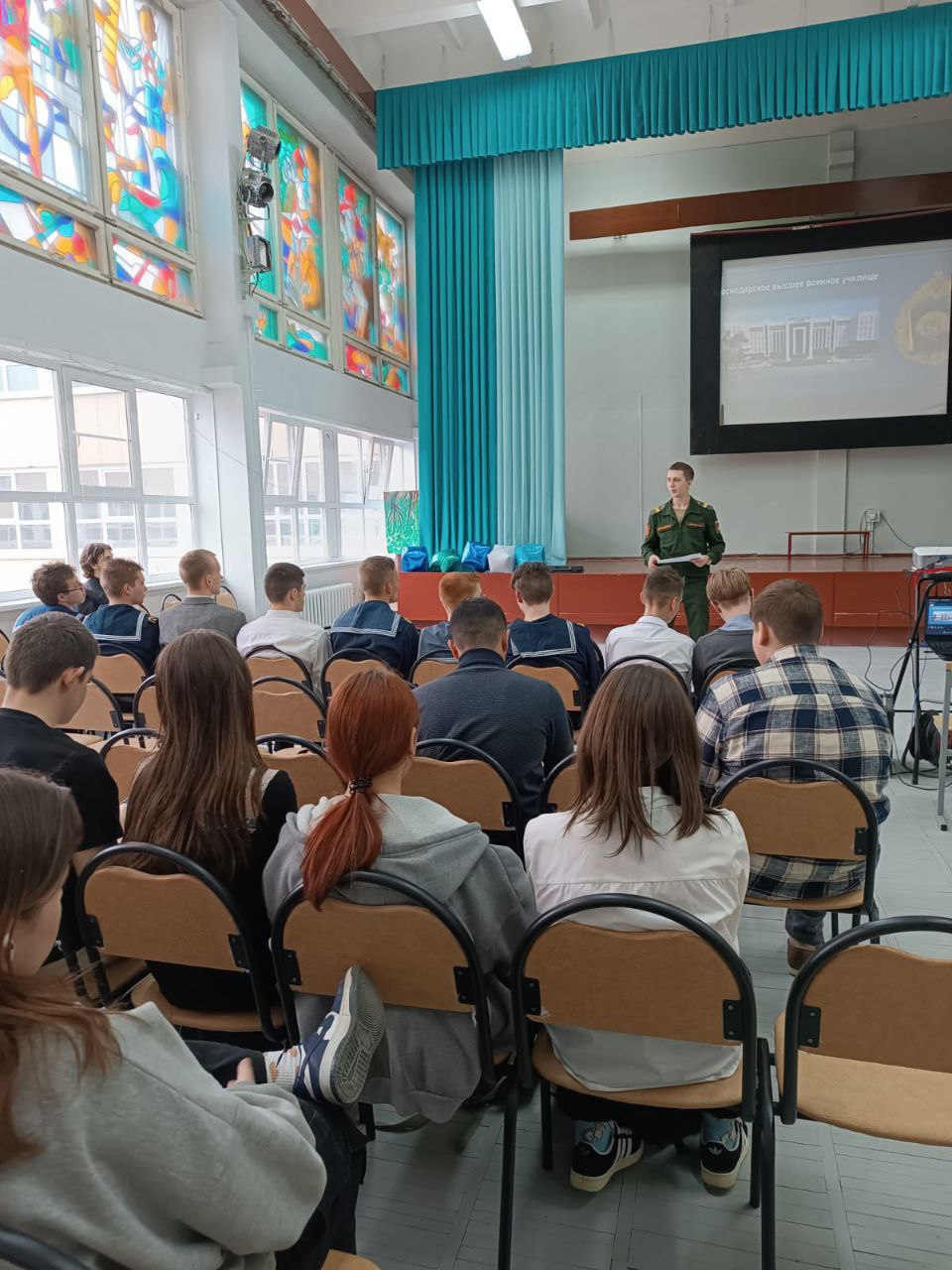 Встреча обучающихся с  представителями Краснодарского высшего военного училища имени генерала армии С.М. Штеменко.